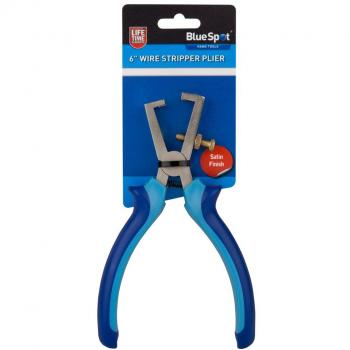 Bluespot 08190 6 Inch Wire Stripper Plier Satin Finish With Soft Grip Handle