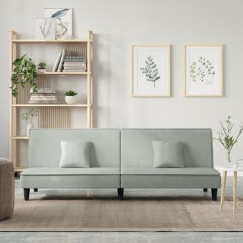 VidaXL Light Gray Velvet Sofa-to-Bed