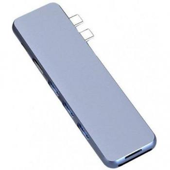 8-in-1 Dual Type C Hub with HDMI and Micro-SD/TF Card Reader