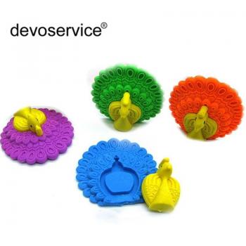 Removable Kawaii Peacock Eraser