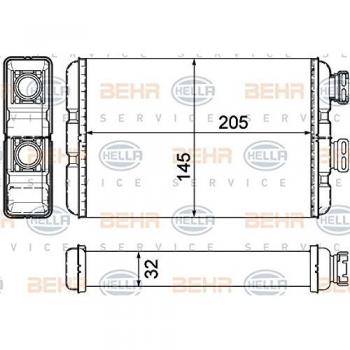 HELLA 8FH 351 311‑321 Innenraumheizung, Premium Line, BMW E46 – Aluminium-Wärmetauscher