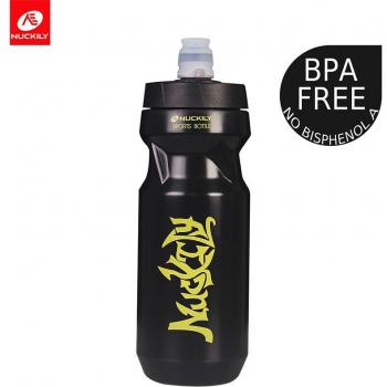 Botella NUCKILY 610ML para Bicicleta, Ultraligera, Boquilla Bloqueable, PP