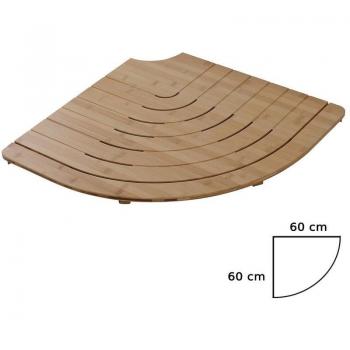 Scaffale doccia semicircolare legno di bamboo 60 cm