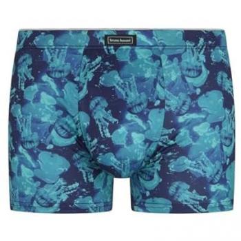 Bruno banani Herren Trunk blau/grün Mikrofaser mit Muster