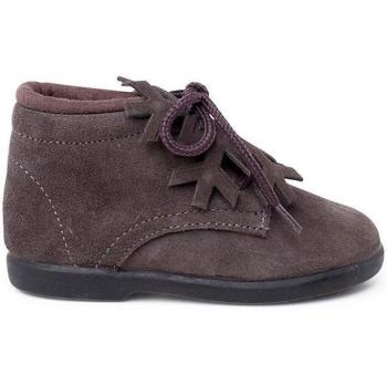 Botas de piel serraje para bebés con cordones