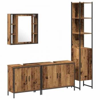 Kit de meubles de salle de bain rustique 4 pièces