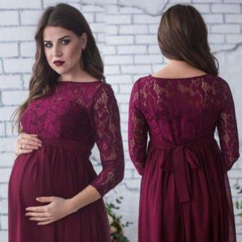Vestido de maternidad con encaje para fotos