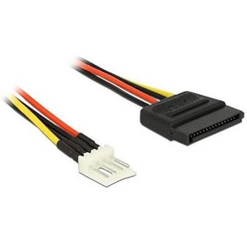 Delock Stromkabel SATA 15 Pin Buchse > 4 Pin Floppy Stecker 24 cm (83877)