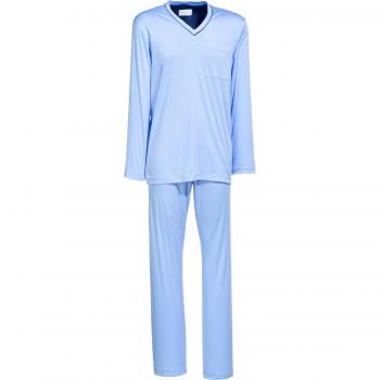 Novila Himmelblau Schlafanzug Interlock, Größe 48, Herren