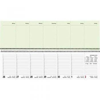 Grau‑Grüner Tischquerkalender 136 mit Recycling‑Design
