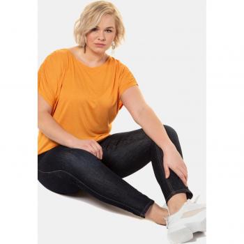 T-shirt Arancione Donna Oversize con Spalle Arricciate, Viscosa, Taglia 56/58