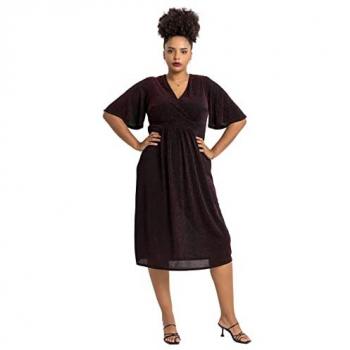 Shimmer Wrap Midi Dress – Ladies Roman Curve, Red (UK 26-28)