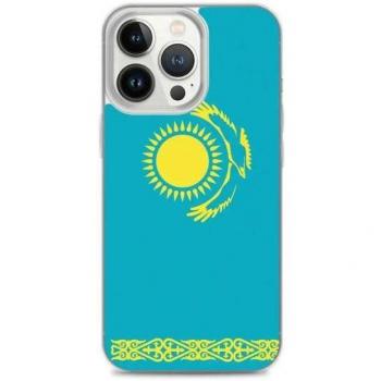Zachte iPhone 13 Pro cover – Kazakstan vlag in meerdere kleuren