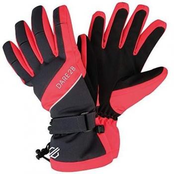 Dare 2b Damen Premium‑Wasserdicht-Handschuhe für Skifahren und Snowboarden – Warm Scrim-Futter – Ebony/Fiery Coral, S