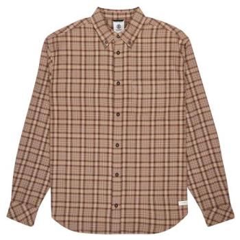Hemd Element Flannel – Langarm Button‑Down in Tartan Aluminium, Gr. L (US 9)