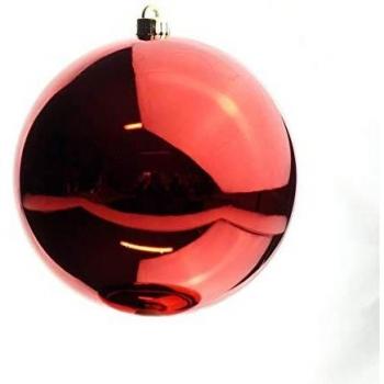 Pallina albero di Natale in plastica rossa d. 14cm