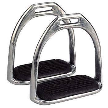 FEELING 10 cm Nickel Plated Stirrups with Open Bottom