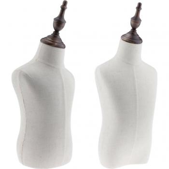 2x Child Dress Form for Apparel, 2-4 Years, Linen White