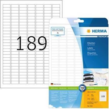 HERMA 4333 Universal Etiketten DIN A4 klein (25,4 x 10 mm, 25 Blatt, Papier, matt)