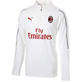 Puma AC Milan Bianco-Chili Pepper Zippered Tee, Male, Medium