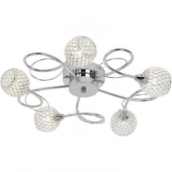 Netlighting Aherne 5 Light Semi Flush Ceiling Light Chrome with Wire