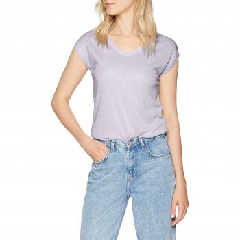 Camiseta Lurex Rosa ONLY NOS Onlsilvery S/S V Neck para Mujer