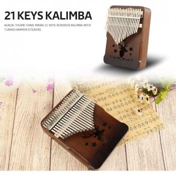 Mahogany Kalimba with Reindeer Stickers