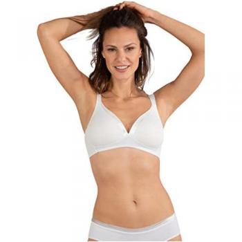 Soutien-gorge sans armatures à coque et ruban scintillant – Écru