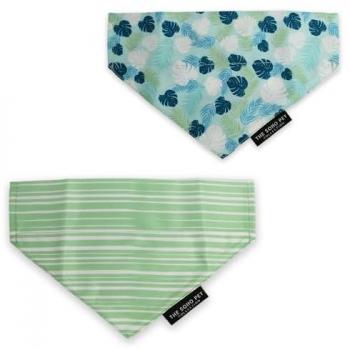 Soho Pet Patterned Leaf and Stripe Dog Scarf