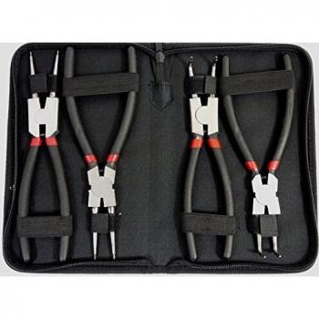 Set 4 Pinze Fermi Anelli 175 mm Seeger Interni/Esterni con Astuccio