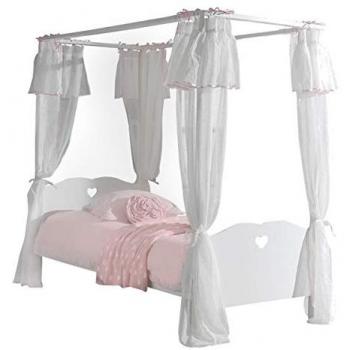 Vipack Himmelbett Amori mit Lattenrost, 90 x 200 cm, rot/weiß