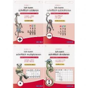 Ich kann schriftlich addieren, subtrahieren, multiplizieren und dividieren im Set: 4 Schülerarbeitshefte für die 3. und 4. Klasse zum selbstständigen Erlernen der schriftlichen Rechenverfahren