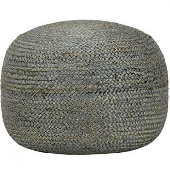 Eco‑Friendly Olive Leather Pouf, 45 cm × 30 cm, Handmade