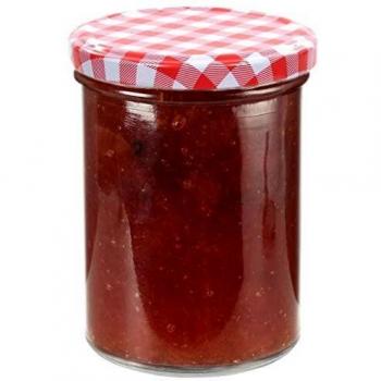 Tarros para conservas vidaXL 96 tarros con tapas blancas y rojas (400 ml)