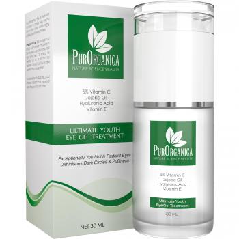 PurOrganica Dual‑Action Eye Cream: Crows’ Feet, Bags, Wrinkles & Dark Circles – 1 oz