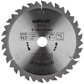 Wolfcraft 6730000 Lama circolare in metallo duro 130 x 16 mm Numero di denti: 18 1 pz