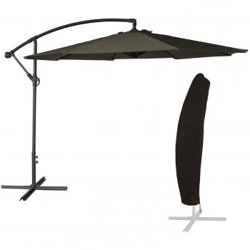 Grigio Oahu 3m Ombrellone Rotondo Happy Garden (con Telo)