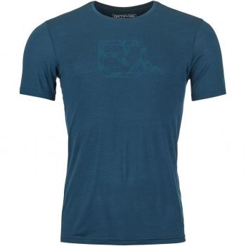 Ortovox 120 Cool Tec Mtn Logo T-Shirt Uomo Blu Petrolio