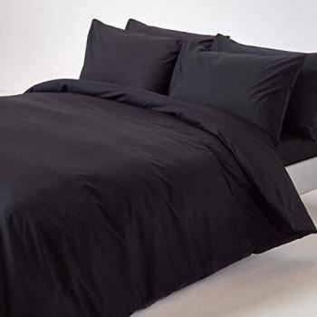 200 Thread Count Black Egyptian Cotton Duvet Cover with Pillowcase