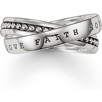 Anillo unisex de plata Fe, Amor y Esperanza de Thomas Sabo