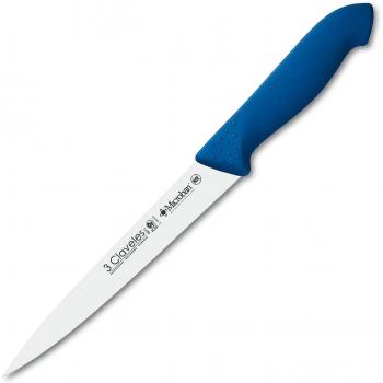 Cuchillo Profesional 18 cm, Fileteador Flexible y Microban – 3 Claveles Proflex Azul
