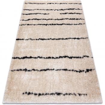 Tappeto Shaggy Fluffy Crema e Antracite 180x270