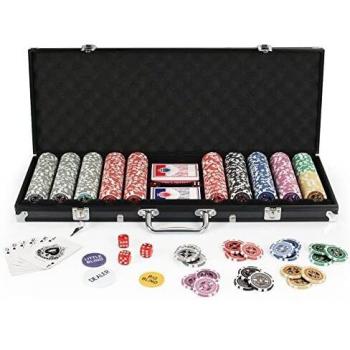 Poker Room.com.  500 Chip Poker Set, Ceramic Chips With Two Decks Of New Cards