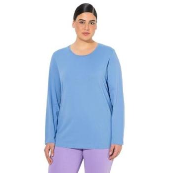 Weiches Baumwollshirt für Damen, Größe 50/52, Blau, Ulla Popken