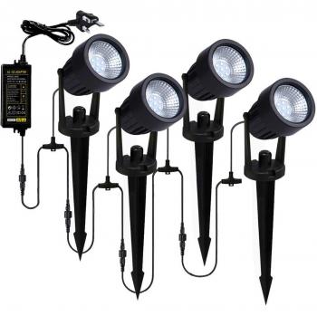 Lapin Faretto a Terra per Esterni 4x LED 4000K Nero IP65