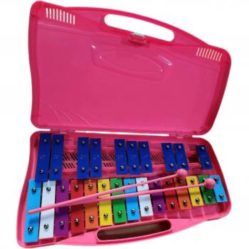 Portable Pink Glockenspiel 25‑Key Educational Percussion