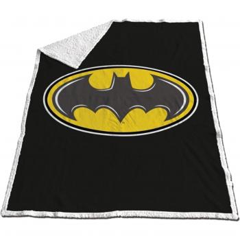 Kinderdecke Batman, 130 cm × 170 cm, Flauschige Sherpa-Fleece
