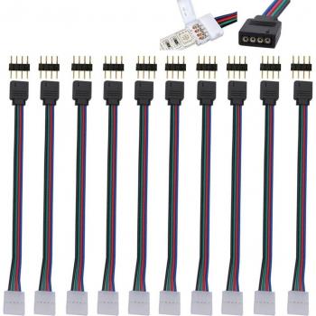 10pcs 10cm 4pin LED Strip Extension Connector for 5050 3528