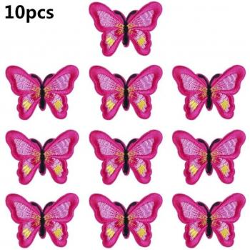 10 pièces de patchs à repasser en forme de papillon