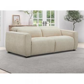 Canapé LAGUNDI 3 places relax électrique en tissu beige